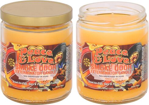 Smoke Odor Exterminator 13oz Jar Candles (Peace & Love, 3) Set of Three Candles. in Kuwait