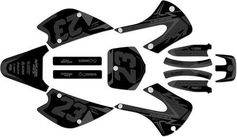 مجموعة رسومات لـ Kawasaki KX85 / KX100 (2001-2013) Evader Series Green-Shift 9 Mil - Easy Go - ملصق دراجة نارية للدراجة الترابية، ملصق سباق الدراجات النارية ملحقات موتوكروس بدون بلاستيك in Kuwait