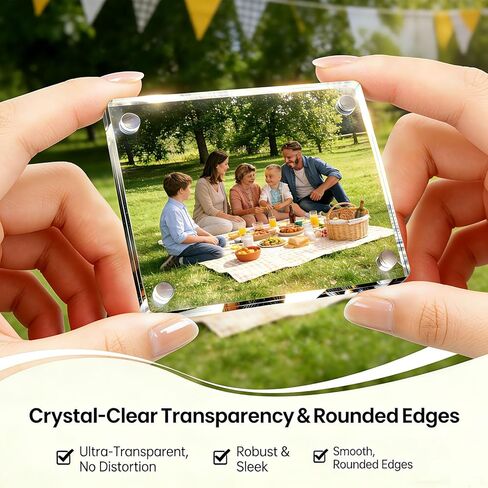 4 قطع من مشابك إطار الصورة الواقي من الشمس للسيارة من الأكريليك | حماية من الأشعة فوق البنفسجية ضد الانزلاق | 2.36x3.54 بوصة أفقي/عمودي | إطارات صغيرة مخصصة للعائلة/الحيوانات الأليفة/الصور التذكارية in Kuwait