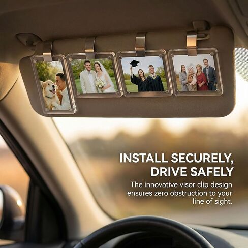 4 قطع من مشابك إطار الصورة الواقي من الشمس للسيارة من الأكريليك | حماية من الأشعة فوق البنفسجية ضد الانزلاق | 2.36x3.54 بوصة أفقي/عمودي | إطارات صغيرة مخصصة للعائلة/الحيوانات الأليفة/الصور التذكارية in Kuwait