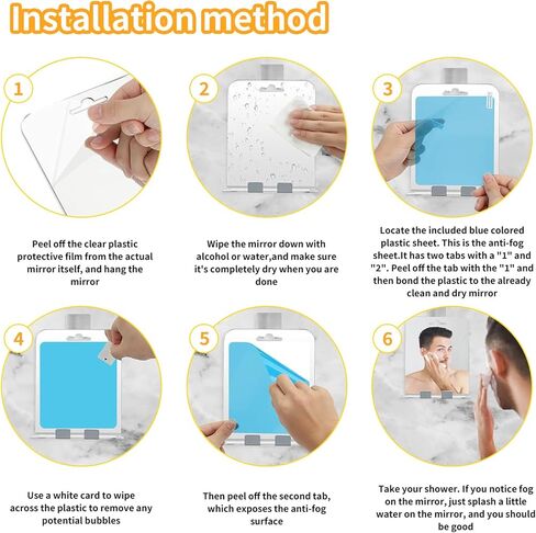 Shower Shaving Mirror, Fogless Mirror for Shower, Shower Mirror Fogless for Shaving, Anti-Fog Acrylic Mirror with Razor Holder, No-Drilling & Removable, Bathroom Accessories No Fog Shaving Mirror in Saudi Arabia
