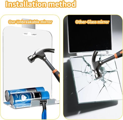 Shower Shaving Mirror, Fogless Mirror for Shower, Shower Mirror Fogless for Shaving, Anti-Fog Acrylic Mirror with Razor Holder, No-Drilling & Removable, Bathroom Accessories No Fog Shaving Mirror in Saudi Arabia