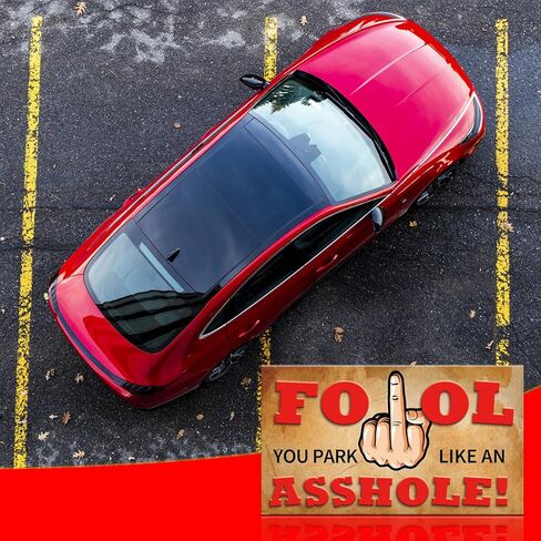 Bad Parking Cards, 50Pcs You Parked Like an Ahole Cards, Funny Spot Foul Card Look Like $100 Money from a Distance, Leave Them Under Vehicle Wipers of Horrible Idiot Drivers! in Kuwait