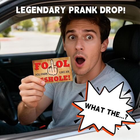 Bad Parking Cards, 50Pcs You Parked Like an Ahole Cards, Funny Spot Foul Card Look Like $100 Money from a Distance, Leave Them Under Vehicle Wipers of Horrible Idiot Drivers! in Kuwait