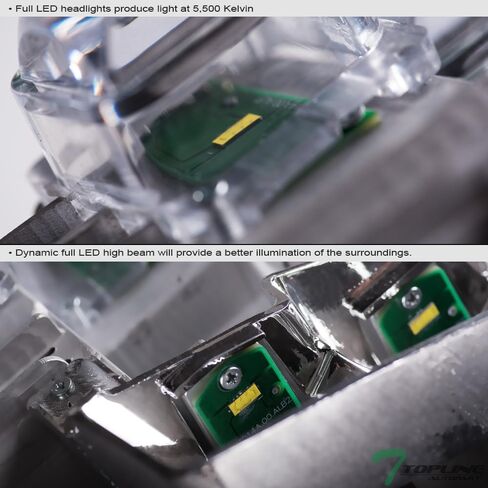 Sequential Black Housing Full LED Tri Projector Headlights Signal Lamps Amber Reflector nb Compatible With 15-17 Ford F150 in Kuwait