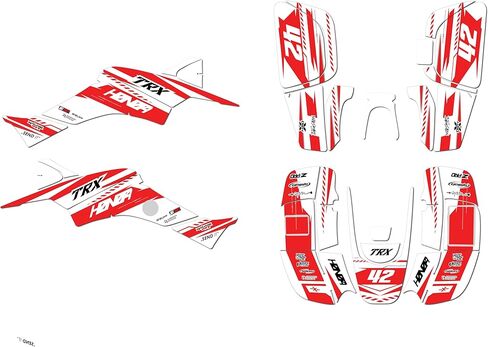 مجموعة رسومات لسيارة Honda TRX 400EX (1999-2004) سلسلة Lethal Red-shift 16 Mil - مجموعة ملصقات رسومات السباق المخصصة ATV UTV، بدون بلاستيك in Kuwait