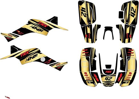 مجموعة رسومات لسيارة Honda TRX 400EX (1999-2004) سلسلة Lethal Red-shift 16 Mil - مجموعة ملصقات رسومات السباق المخصصة ATV UTV، بدون بلاستيك in Kuwait