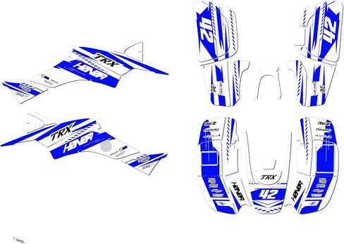 مجموعة رسومات لسيارة Honda TRX 400EX (1999-2004) سلسلة Lethal Red-shift 16 Mil - مجموعة ملصقات رسومات السباق المخصصة ATV UTV، بدون بلاستيك in Saudi Arabia