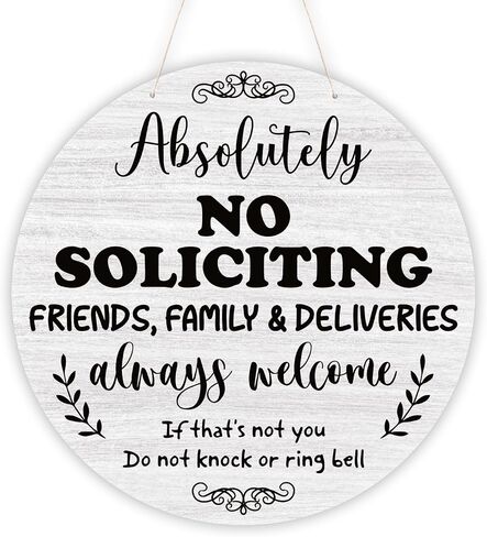 Funny No Soliciting Wood Hanging Sign, No Flyers No Religion No Politics Decor Sign for House Front Door Wall, Yellow in Saudi Arabia