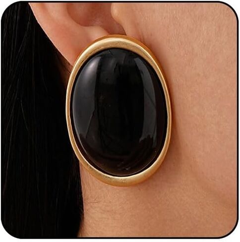 White Statement Earrings for Women Black Blue Red Acrylic Earrings Big Oval Round Earring Large Chunky Earrings Irregular Geometric Drop Dangle Earring Chunky Jewelry in Saudi Arabia