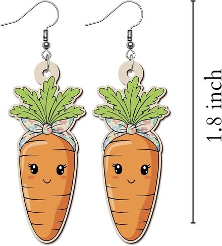 Colorful Easter Rabbit Wooden Dangle Earrings, Cute Handmade Lightweight Bunny Drop Earrings for Women, Girls, Teens, Festive Spring Jewelry for Easter, Parties, Gifts, Egg Hunt Outfit in Saudi Arabia