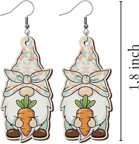 Colorful Easter Rabbit Wooden Dangle Earrings, Cute Handmade Lightweight Bunny Drop Earrings for Women, Girls, Teens, Festive Spring Jewelry for Easter, Parties, Gifts, Egg Hunt Outfit in Saudi Arabia