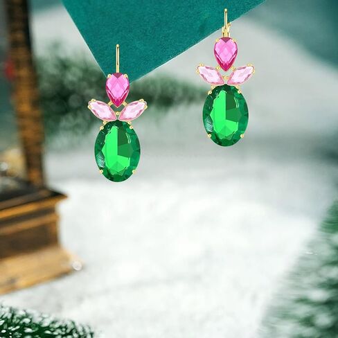 Bohemian Sparkly Crystal Pineapple Dangle Drop Earrings Rhinestone Fruit Leverback Earrings For Women in Saudi Arabia