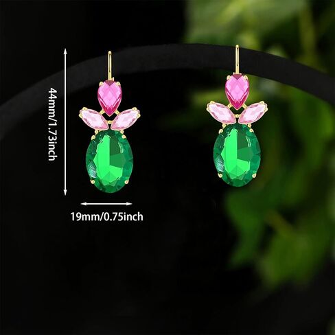 Bohemian Sparkly Crystal Pineapple Dangle Drop Earrings Rhinestone Fruit Leverback Earrings For Women in Saudi Arabia