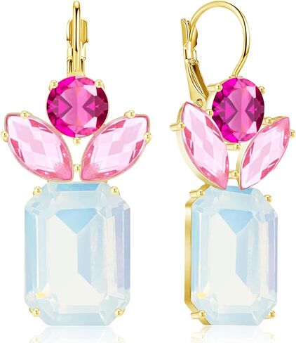 Bohemian Sparkly Crystal Pineapple Dangle Drop Earrings Rhinestone Fruit Leverback Earrings For Women in Saudi Arabia