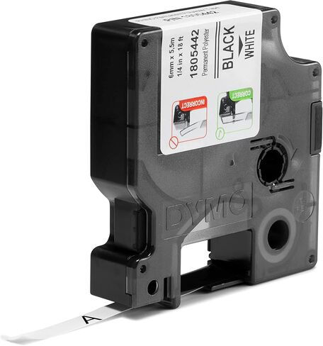 DYMO Rhino Industrial Permanent Polyester Labels, 1/4", Black Print on White Tape in Saudi Arabia