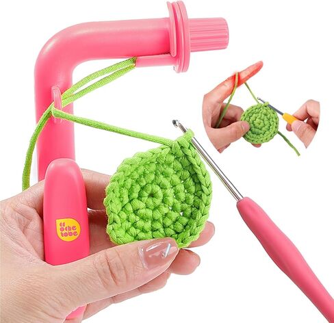 Beginner Crochet Kit - Crochet Helper with Yarn, Crochet Kit for Beginners, Crochet Holder to Learn How to Crochet and Make Magic Rings - with Step-by-Step Video Tutorials, Dinosaur Crochet Kit in Saudi Arabia