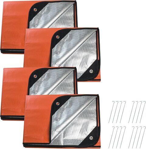2 Pack Upgrade Survival Blanket – Insulated Thermal Reflective Tarp - 60" x 82". All-Weather, Reusable Emergency Blanket for Car or Camping, Orange in Saudi Arabia