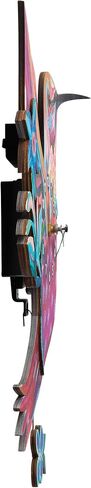 Enesco Allen Designs Hummingbird Sweet Nectar Battery-Operated Wooden Pendulum Wall Clock, 14 Inch, Multicolor in Saudi Arabia