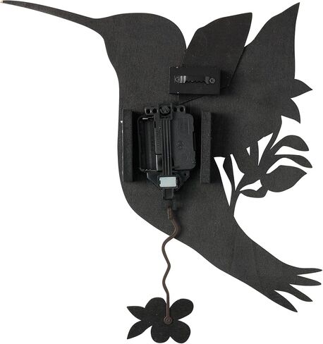 Enesco Allen Designs Hummingbird Sweet Nectar Battery-Operated Wooden Pendulum Wall Clock, 14 Inch, Multicolor in Saudi Arabia