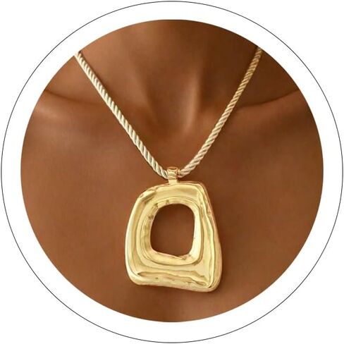 Sora Tuki Boho Necklaces for Women Large Pendant Necklace Bohomia Country Jewelry Oval Circle Statement Necklace Chunky Heart Pandant Necklaces Cowboy Cowgirl Western Jewelry in Kuwait