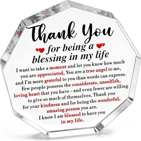 Thank You Appreciation Gifts For Women Boss Teacher Best Special Friend Gifts Stocking Stuffers Thanksgiving Decor Acrylic Plaque Paperweight in Kuwait
