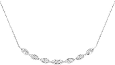 Itsy Bitsy by Gilded Sterling Silver Diamond Necklace, 0.10 Cttw, SI1 F-Color Lab Grown Diamond, 18" Chain with Spring-Ring Lock in Saudi Arabia