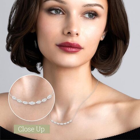 Itsy Bitsy by Gilded Sterling Silver Diamond Necklace, 0.10 Cttw, SI1 F-Color Lab Grown Diamond, 18" Chain with Spring-Ring Lock in Saudi Arabia