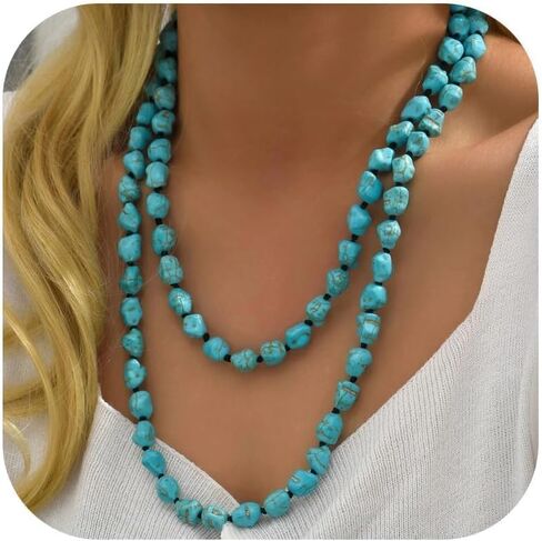 Navajo Pearl Necklace Earrings Set Western Turquoise Jewelry for Women Navajo Pearl Beaded Necklace for Nashville Outfit Western Dress Country Concert Accessories Gifts in Saudi Arabia