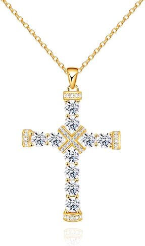 ACECHA Silver Cross Necklace for Women, Silver Plated CZ Cross Pendant, Dainty Faith Crucifix Necklaces, Jewelry Gift for Teen Mom Wife Women for Christmas Birthday in Saudi Arabia