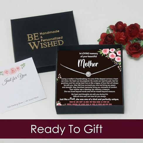 Be Wished Loss of a Mother Sympathy Gifts, Handmade Necklace with Meaningful Message, Ready to Give Jewelry in Saudi Arabia