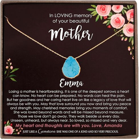 Be Wished Loss of a Mother Sympathy Gifts, Handmade Necklace with Meaningful Message, Ready to Give Jewelry in Saudi Arabia