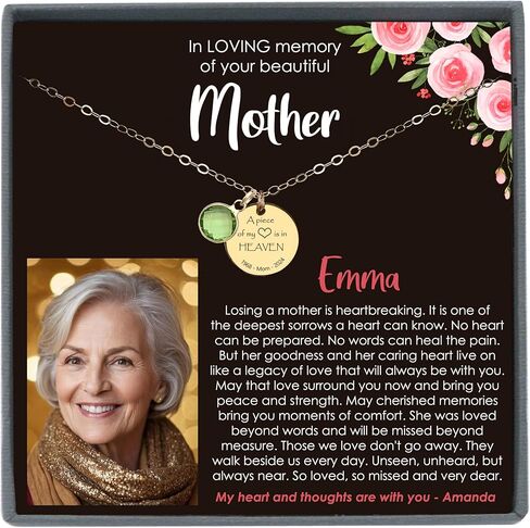 Be Wished Loss of a Mother Sympathy Gifts, Handmade Necklace with Meaningful Message, Ready to Give Jewelry in Saudi Arabia