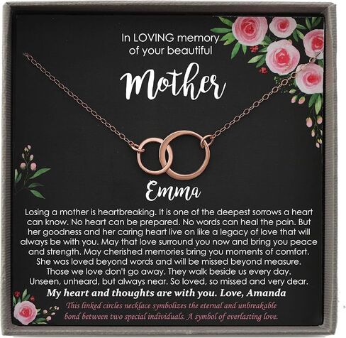 Be Wished Loss of a Mother Sympathy Gifts, Handmade Necklace with Meaningful Message, Ready to Give Jewelry in Saudi Arabia