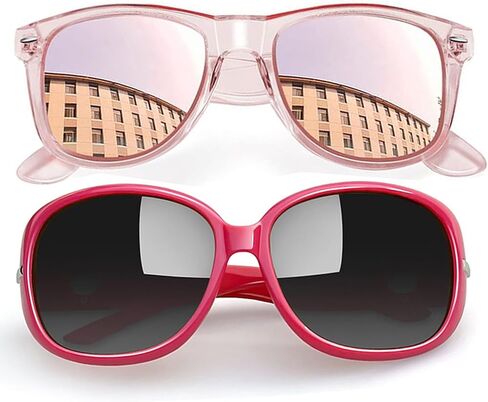 Joopin Mirrored Pink Square & Hot Pink Jackie Sunglasses Bundle, Trendy Oversized Sun Glasses Polarized UV400 Protection Designer Shades for Women Shady Rays Sunnies in Kuwait