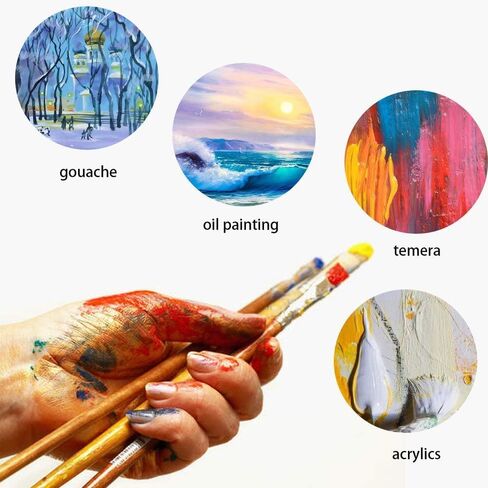 Dele 24 Pack Mini Canvas Panels 4x4 Artist Canvas Boards, Double-Wrapped Acid Free Small Art Canvas Value Pack for Oil & Acrylic Painting. in Kuwait