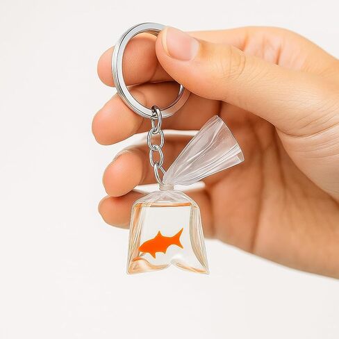 Goldfish Keychain – Fish Keychains Bag Charms for Women with Orange Goldfish & Clear Pouch Design, Cute Key Chains Gifts for Animal Lovers & Quirky Fun in Kuwait
