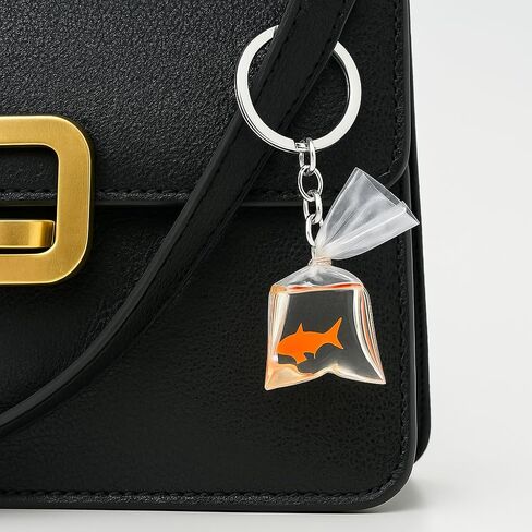 Goldfish Keychain – Fish Keychains Bag Charms for Women with Orange Goldfish & Clear Pouch Design, Cute Key Chains Gifts for Animal Lovers & Quirky Fun in Kuwait