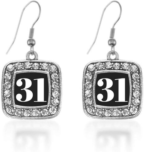 Inspired Silver - Silver Square Charm French Hook Drop Earrings with Cubic Zirconia Jewelry in Saudi Arabia