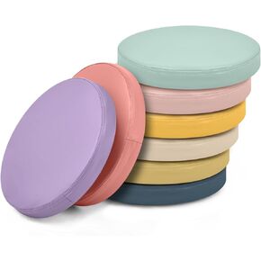 8 أجهزة كمبيوتر إضافية سميكة سميكة وسائد جلوس مرنة وسادة أرضية ملونة الفصول الدراسية وسادة مقعد أرضية ناعمة للأطفال التعلم كرسي مدرسة الرعاية النهارية (ألوان لطيفة ، مربعة) in Kuwait