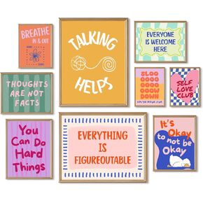 الصحة العقلية جدار الفن علم نفس الطفل قماش ملصق العلاج مكتب جدار ديكور مطبوعات ملهمة صور تحفيزية التأكيدات العمل الفني مستشار اللوحة للفصل الدراسي 8x10x9 بوصة غير المؤطرة in Kuwait