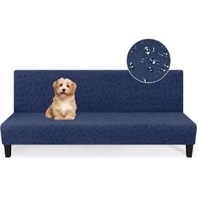 غطاء فوتون مقاوم للماء من MAXIJIN مقاس كامل قابل للغسل بدون ذراع للأريكة والسرير وغطاء للأريكة من قماش الجاكار القابل للتمدد وأغطية فوتون لحماية الأثاث مع قاعدة مرنة غير قابلة للانزلاق (67 بوصة - 82 بوصة، أخضر مسود) in Kuwait