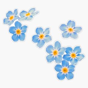 Little Blue Flowers Vinyl Sticker Waterproof Decal Laptop Wall Window Bumper Sticker 5" in Kuwait
