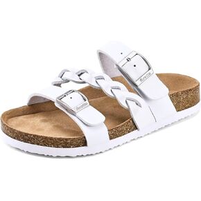 Torotto Girls Sandals with Cork Footbed Adjustable Straps Kids Summer Non-slip Glitter Sandals for Indoor & Outdoor in Kuwait