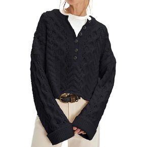 سترة نسائية منسوجة بأزرار وياقة دائرية in Kuwait