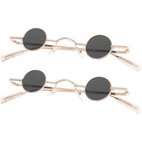 BESTYASH 2pairs Vintage Round Frame Sunglasses for Retro Style Unisex Eyewear Uv for Outdoor Travel and Fun Occasions in Kuwait