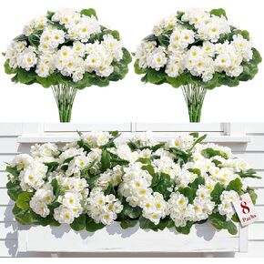 Alupssuc 8 قطع زهور إبرة الراعي الاصطناعية للديكور في الهواء الطلق الأزهار الحريرية، نباتات وهمية مقاومة للأشعة فوق البنفسجية، زهرة صناعية لطاولة الشرفة والحديقة المركزية للمنزل الداخلي والخارجي ديكور الربيع (8، أحمر) in Kuwait