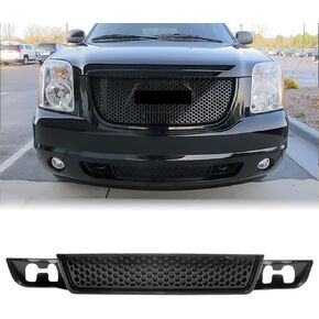 Grille, Compatible with 2007-2014 Gmc Yukon SLE SLT Denali & Yukon XL 1500 Denali, ABS Plastic Front Bumper Lower Grill Grid Replacement Guard, Black in Kuwait