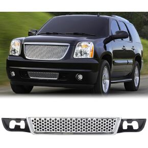 Grille, Compatible with 2007-2014 Gmc Yukon SLE SLT Denali & Yukon XL 1500 Denali, ABS Plastic Front Bumper Lower Grill Grid Replacement Guard, Black in Kuwait
