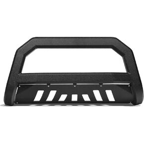 فرشاة شريطية سوداء مزخرفة طراز AVT طراز Bull Bar تدفع المصد الأمامي لشبكة الشواية مع لوحة انزلاقية متوافقة مع 10-18 دودج رام 2500/3500 in Kuwait